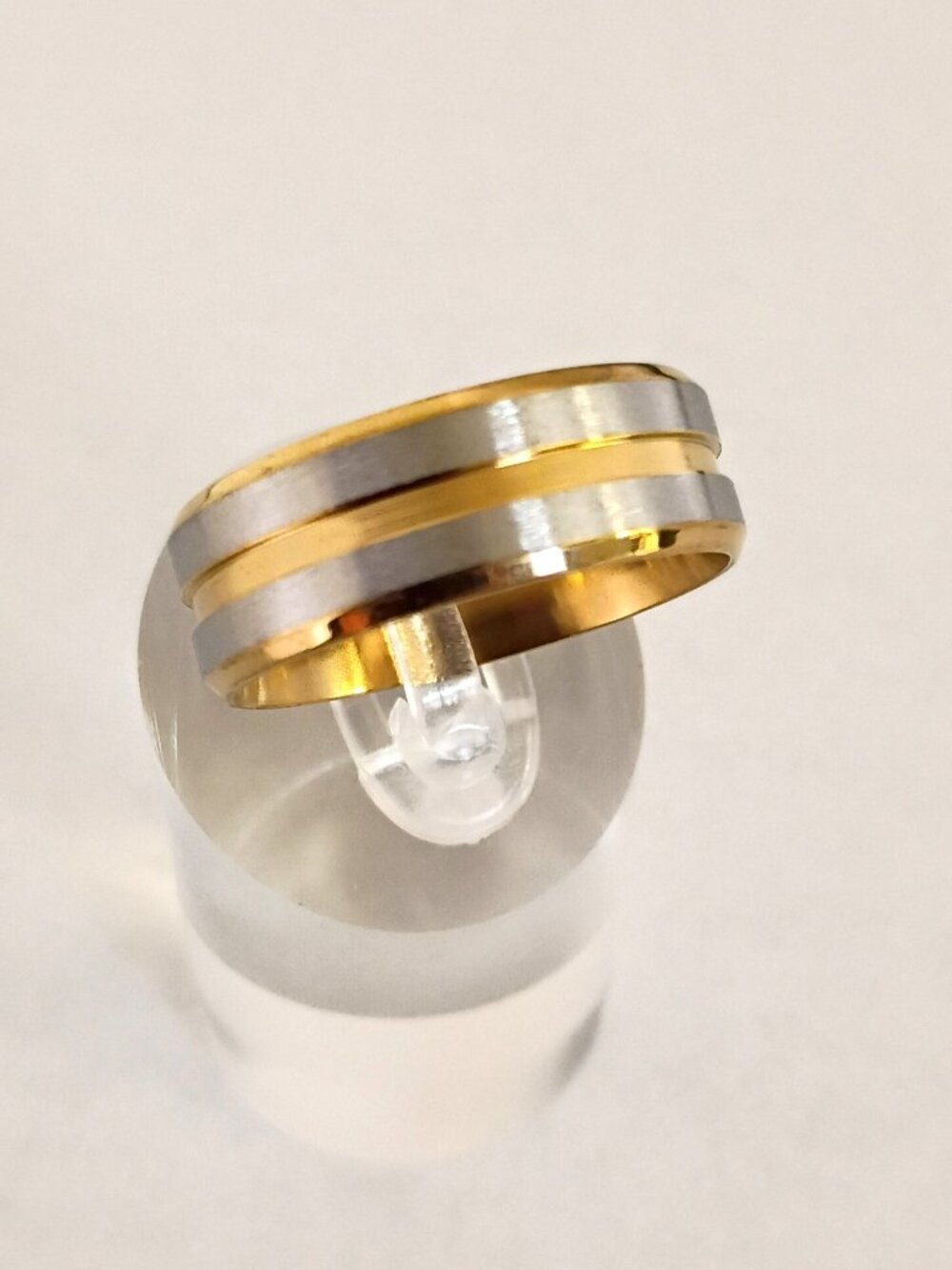Size 9 Two-Tone Stainless Steel - Silver & Gold Wedding Band